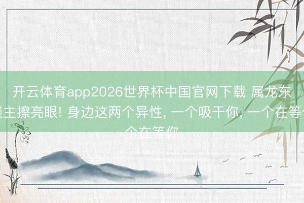 开云体育app2026世界杯中国官网下载 属龙东谈主擦亮眼! 身边这两个异性, 一个吸干你, 一个在等你