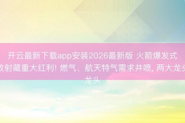 开云最新下载app安装2026最新版 火箭爆发式放射藏重大红利! 燃气、航天特气需求井喷， 两大龙头